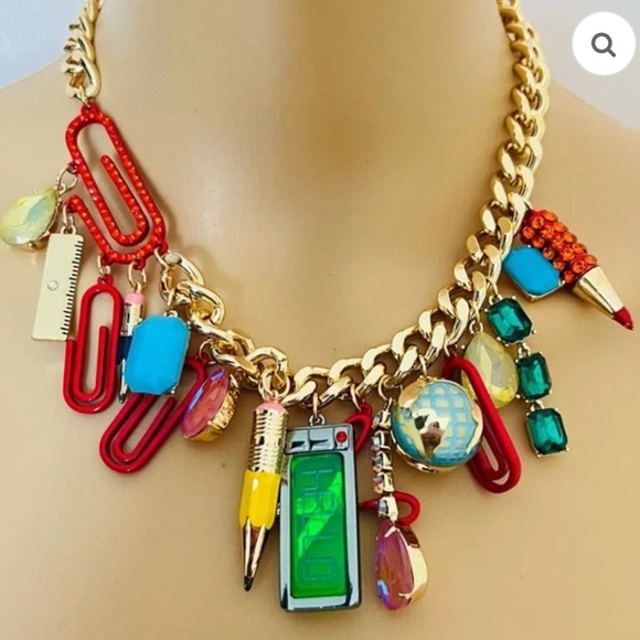 Betsey Johnson Jewelry - Betsey Johnson Faux Stone Back To School Statement Necklace